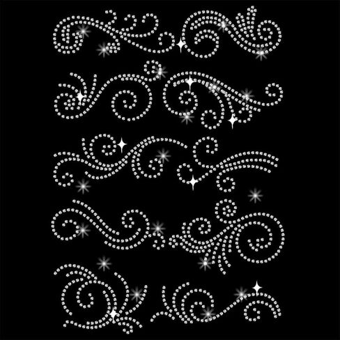 NBEADS Swirl Pattern Iron on Rhinestones Transfer, 11.69x8.27 Inch Heat Transfer Decal Bling Crystal Decals Heat Transfer Patch Clothing Repair Applique for T-Shirt Clothing in Saudi Arabia