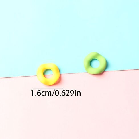 70pcs Acrylic Beads with Large Pre-Drilled Holes(Colour Mixture), Wavy Edge Design in Macaron Colors for DIY Jewelry, Beadable Pens, Keychains, Earrings, Lightweight Durable Craft Beads in Saudi Arabia