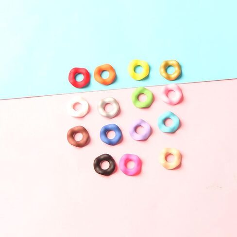 70pcs Acrylic Beads with Large Pre-Drilled Holes(Colour Mixture), Wavy Edge Design in Macaron Colors for DIY Jewelry, Beadable Pens, Keychains, Earrings, Lightweight Durable Craft Beads in Saudi Arabia