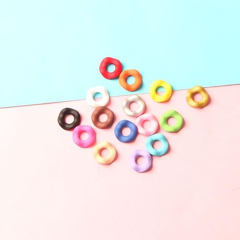 70pcs Acrylic Beads with Large Pre-Drilled Holes(Colour Mixture), Wavy Edge Design in Macaron Colors for DIY Jewelry, Beadable Pens, Keychains, Earrings, Lightweight Durable Craft Beads in Saudi Arabia