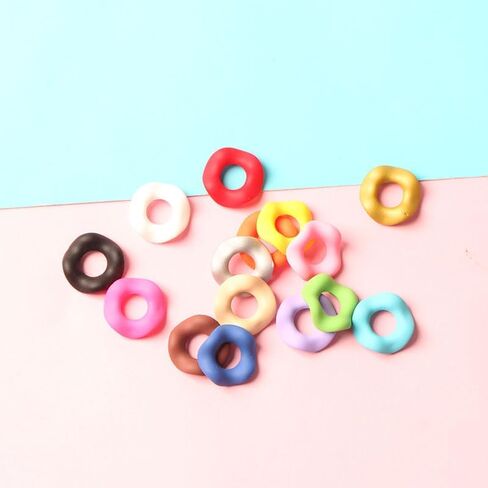 70pcs Acrylic Beads with Large Pre-Drilled Holes(Colour Mixture), Wavy Edge Design in Macaron Colors for DIY Jewelry, Beadable Pens, Keychains, Earrings, Lightweight Durable Craft Beads in Saudi Arabia