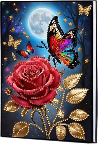 Rose Diamond Painting Notebook for Adults, A5 Diamonds Art Journal and DIY Sketchbook, Diamond Art Kit Supplies,Gift for Beginners, Craft Lovers, Artists. (Rose) in Kuwait