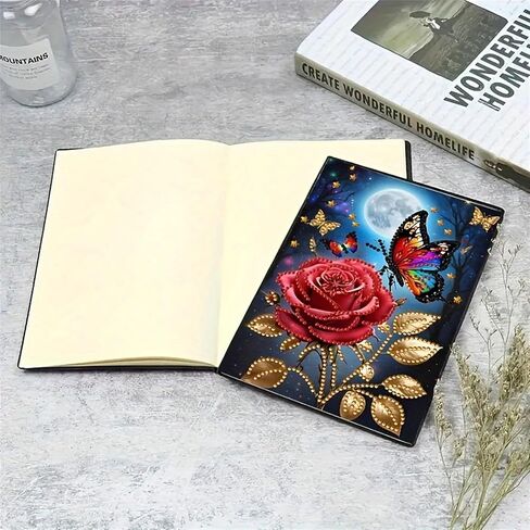 Rose Diamond Painting Notebook for Adults, A5 Diamonds Art Journal and DIY Sketchbook, Diamond Art Kit Supplies,Gift for Beginners, Craft Lovers, Artists. (Rose) in Kuwait