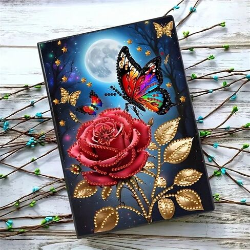 Rose Diamond Painting Notebook for Adults, A5 Diamonds Art Journal and DIY Sketchbook, Diamond Art Kit Supplies,Gift for Beginners, Craft Lovers, Artists. (Rose) in Kuwait