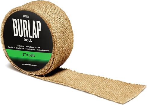 VViViD Burlap Fabric Roll (1/2" x 35ft) Natural Jute for DIY Crafts, Wedding Decorations, Gift Wrapping & Home Accents in Saudi Arabia