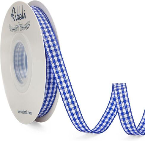 Ribbli Light Pink and White Gingham Ribbon,3/8 Inches x Continuous 25 Yards,100% Polyester Woven Edge,Baby Pink Plaid,Check, Buffalo Plaid Ribbon in Saudi Arabia