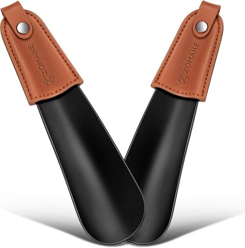 ZOMAKE Small Metal Shoe Horn 6.7 Inch - 2 Pcs Travel Shoehorn Short Shoe Spoon Stainless Shoe Horns for Seniors, Calzador De Zapatos Mini Shoe Helper Portable for Travel Use in Kuwait
