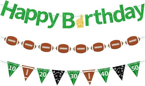 Football Happy Birthday Banner - Pre-strung Party Decorations for Kids Adults, Fantasy Football Theme Yard Sign in Kuwait