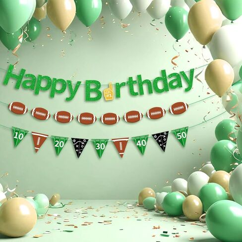 Football Happy Birthday Banner - Pre-strung Party Decorations for Kids Adults, Fantasy Football Theme Yard Sign in Kuwait