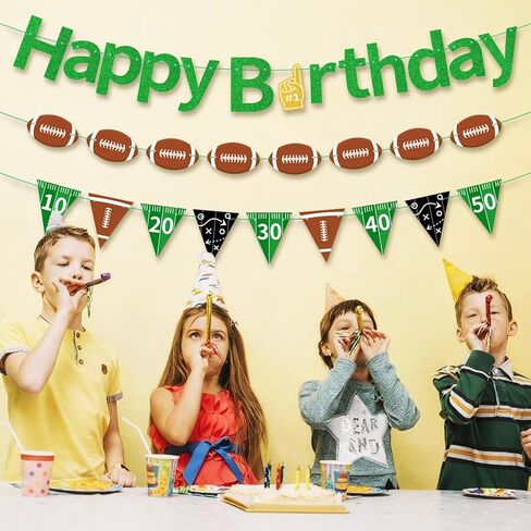 Football Happy Birthday Banner - Pre-strung Party Decorations for Kids Adults, Fantasy Football Theme Yard Sign in Kuwait