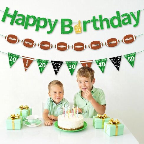 Football Happy Birthday Banner - Pre-strung Party Decorations for Kids Adults, Fantasy Football Theme Yard Sign in Kuwait