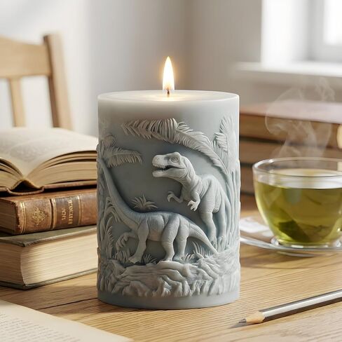 Dinosaur Pillar Candle Molds Tyrannosaurus Rex Brachiosaurus Silicone Candle Mold for Candles Making Resin Casting Aromatherapy Candles Handmade Wax Home Decor in Saudi Arabia