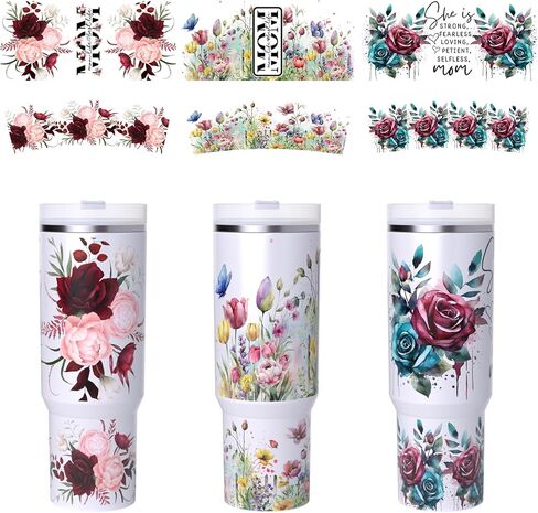 UV DTF Cup Wrap 6 Sheets Nurse Life Rub On Transfer for 40oz Glass Tumbler, Water Bottle in Saudi Arabia