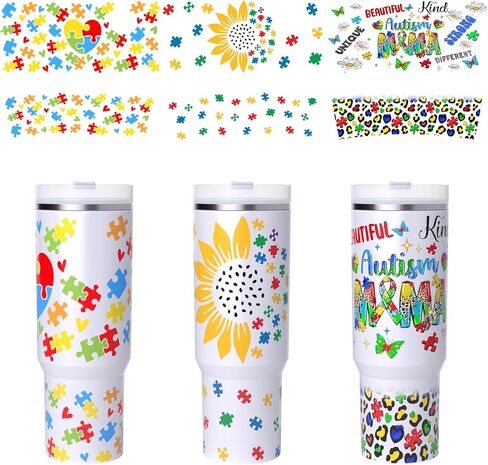 UV DTF Cup Wrap 6 Sheets Nurse Life Rub On Transfer for 40oz Glass Tumbler, Water Bottle in Saudi Arabia