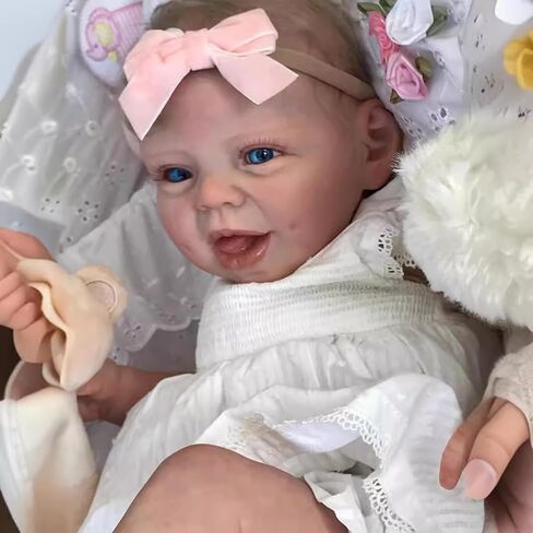 Angelbaby Reborn Realistic Baby Girl Dolls 22 inch Perfectly Cute Soft Silicone Newborn Dolls Open Mouth Real Life Sweet Toddler Doll Soft Cloth Body Reborn Child Doll Toys in Saudi Arabia