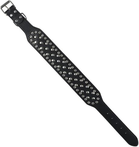 Cat Dog Collars Spike Mushroom Rivet Black Dog Collar Pu Leather Durable Pet Collar in Saudi Arabia