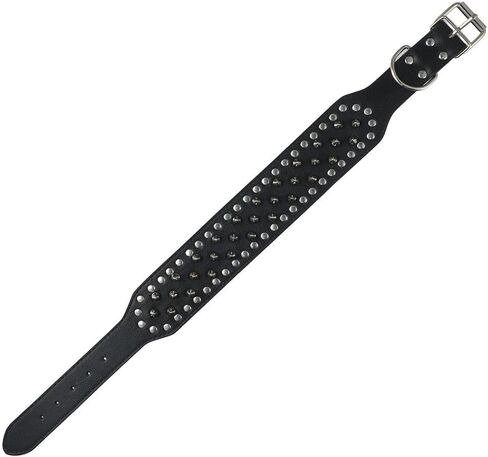 Cat Dog Collars Spike Mushroom Rivet Black Dog Collar Pu Leather Durable Pet Collar in Saudi Arabia