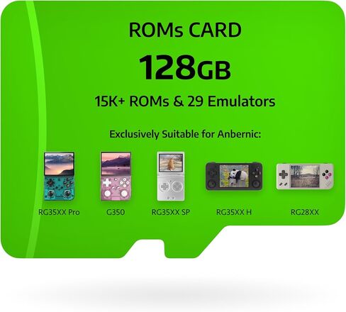 بطاقة ألعاب 128 جيجا محملة مسبقًا بـ 15K+ ألعاب ريترو 35 محاكيًا لـ RG35XX Pro/RG34XX SP/G350/RG40XX H/RG34XX/RGCubeXX بطاقة وحدة تحكم ألعاب محمولة (128 جيجا 【لـ RG34XXSP/RG34XX/RG40XXH/RG40XXVRGCubeXX 】) in Kuwait