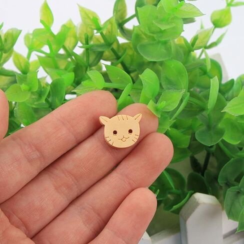 Opexicos 100Pcs Wooden Cat Shaped Buttons 2 Holes Wood Cat Buttons Sewing Knitting Crochet DIY Craft in Saudi Arabia
