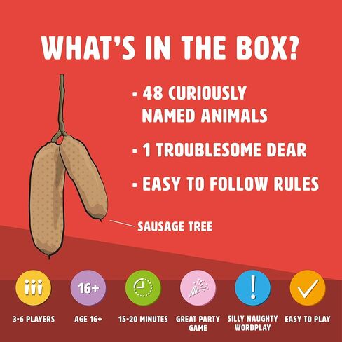 Ginger Fox: Don't Be A Dik Dik - Adult Party Card Game, Set Matching, for Silly Grown Ups Who Love Nature & A Little Naughtiness, Ages 16+, 3-6 Player in Kuwait