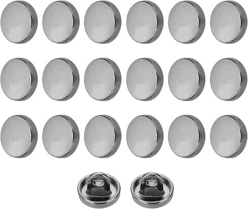 HARFINGTON 20 قطعة 24 لتر أزرار خياطة مسطحة معدنية مستديرة 15 مم من سبيكة عرقوب حرفية بديلة للرجال والنساء بدلة معطف صوفي وبنطلون وخياطة حرفية، أسود مطفي in Kuwait