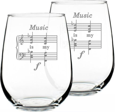 Music Is My Forte - كأس نبيذ بدون جذع - هدايا موسيقية مضحكة وإكسسوارات موسيقية - أكواب كبيرة سعة 17 أونصة in Kuwait