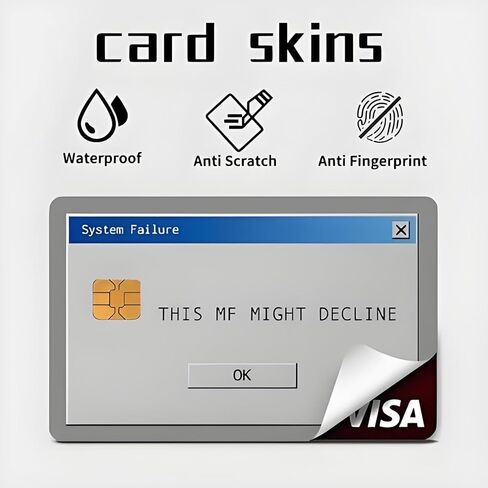 System Error Message Custom Credit Card Cover Funny Pop Culture Waterproof Vinyl Skin Stickers, 2-Pack in Saudi Arabia