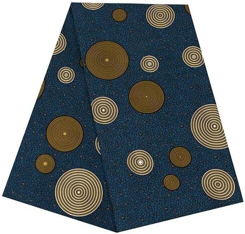 6yard African Ankara Wax Printing Fabric Used for Party Clothing Craft DIY Sewing Textiles Polyester Nigeria (Blue) in Saudi Arabia