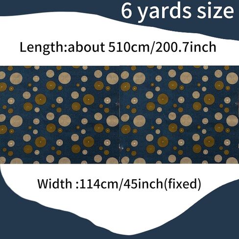 6yard African Ankara Wax Printing Fabric Used for Party Clothing Craft DIY Sewing Textiles Polyester Nigeria (Blue) in Saudi Arabia