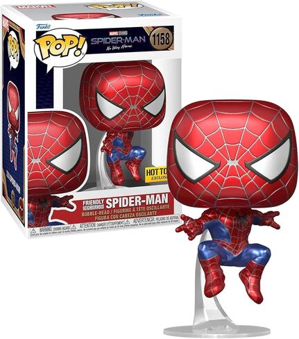 Friendly Neighborhood Spider-Man No Way Home Metallic Exclusive #1158 (Bundled with Compatible Pop Box Protector) in Saudi Arabia