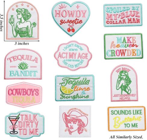 12 قطعة من رقعات الشرب للفتيات الغربيات، عبارة Howdy Pink Tequila Cowboys Cowgirls عبارة مطرزة للملابس، رقعات مخصصة للفتيات، والقبعات، والجينز، والسترات، والحقائب، وحقائب الظهر، والفستان in Saudi Arabia