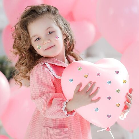 JarThenaAMCS 2500Pcs Mini Heart Valentine's Day Stickers Candy Conversation Heart Paper Decals Teacher Reward Stickers for Envelope Card Craft Scrapbook Decor in Saudi Arabia