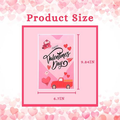 Corbekel 100 PCS Valentines Day Gift Bags with Handles, Valentines Day Goodie Bags in 4 Styles, Heart Candy Bags for Valentine's Day Party Favor Supplies & Classroom Gift Exchange in Saudi Arabia