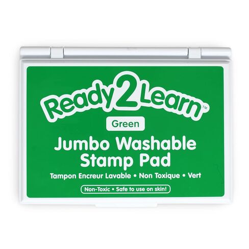 وسادة ختم Ready 2 Learn Jumbo قابلة للغسل - أخضر - 6.2 بوصة طول × 4.1 بوصة عرض - غير سامة - مقاومة للبهتان - حجم مثالي لبصمات أيدي الأطفال وبصمات أقدامهم in Saudi Arabia