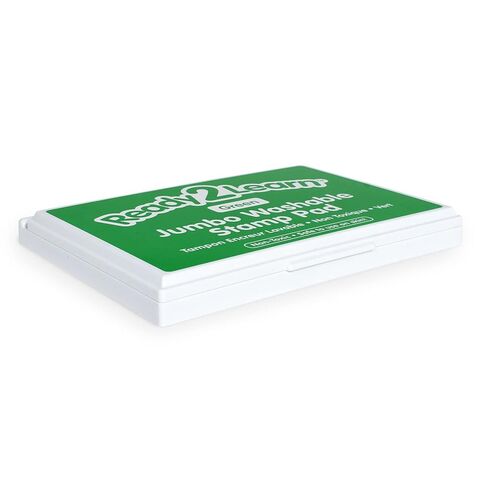 وسادة ختم Ready 2 Learn Jumbo قابلة للغسل - أخضر - 6.2 بوصة طول × 4.1 بوصة عرض - غير سامة - مقاومة للبهتان - حجم مثالي لبصمات أيدي الأطفال وبصمات أقدامهم in Saudi Arabia