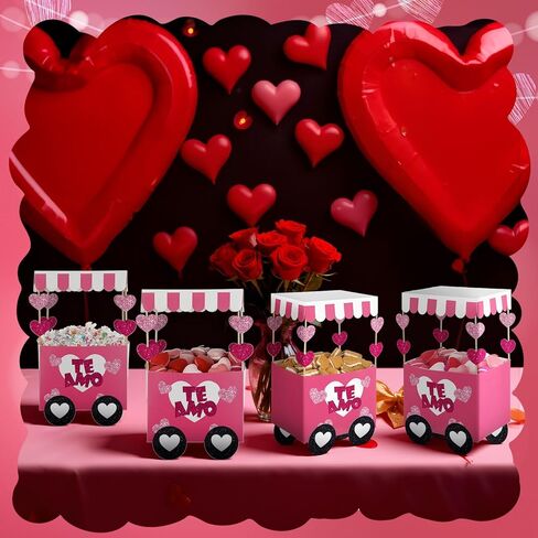 Mooliwe 6 Pack Spanish Valentine Party Favors Te Amo San Valentín Treat Boxes DIY Spanish Valentines Goodie Bags for Adults Birthday Party Supplies in Saudi Arabia
