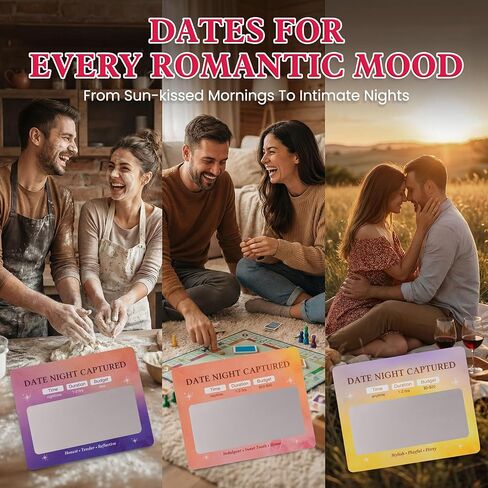 Romantic Valentines Day Gifts For Her Him - Date Night Captured 45 Scratch Off Cards Date Night Ideas For Couples With Digital Scrapbook - Anniversary Wedding Gift For Men Women Husband Wife in Saudi Arabia