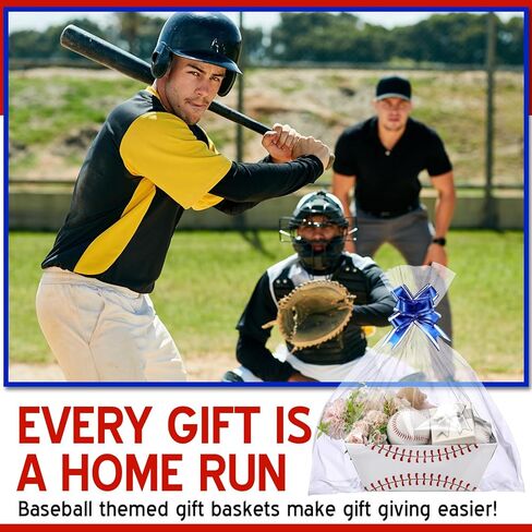 Kolldenn 6 Set Baseball Basket for Gifts Empty Sports Senior Night Basket with Handles and Ribbons Empty Storage Box for Sport Party Favor Holiday Gift Packaging in Saudi Arabia