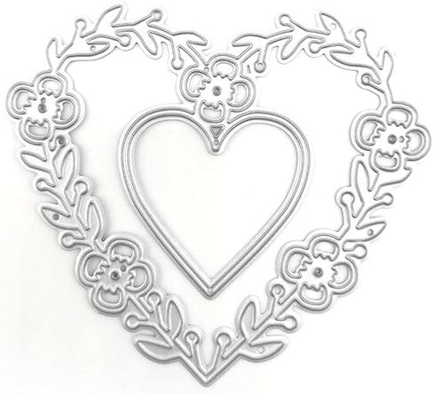 Heart Cutting Dies Flowers Lace Metal Die Cuts Love Frame Embossing Stencils Templates for Scrapbooking Card Making DIY Crafts Decor Card Making Accessories Scrapbooking Die-Cuts and Embossing in Saudi Arabia