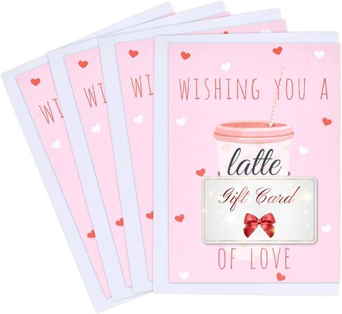 24 Pack Valentine’s Day Gift Card Holders With Envelopes, Coffee Latte Love Money Cards With Seals, Valentine Greeting Cards in Saudi Arabia