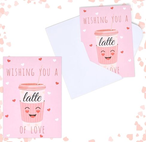 24 Pack Valentine’s Day Gift Card Holders With Envelopes, Coffee Latte Love Money Cards With Seals, Valentine Greeting Cards in Saudi Arabia
