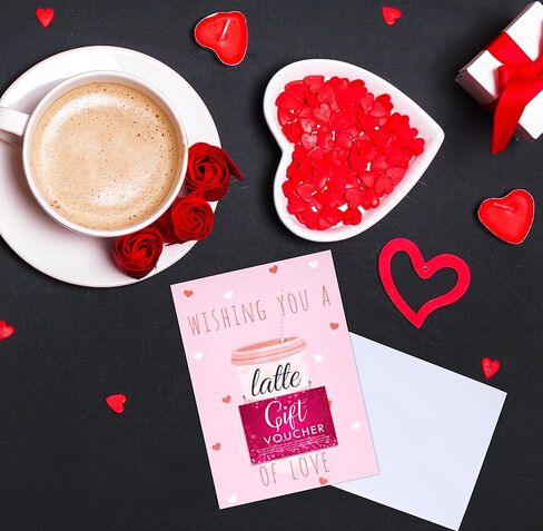 24 Pack Valentine’s Day Gift Card Holders With Envelopes, Coffee Latte Love Money Cards With Seals, Valentine Greeting Cards in Saudi Arabia