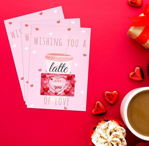 24 Pack Valentine’s Day Gift Card Holders With Envelopes, Coffee Latte Love Money Cards With Seals, Valentine Greeting Cards in Saudi Arabia