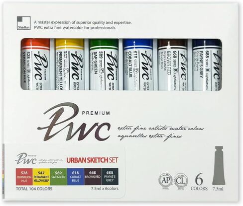PWC ShinHan Extra Fine Watercolor Paint 7.5ml Tubes 6 Color Set - EARTH in Saudi Arabia