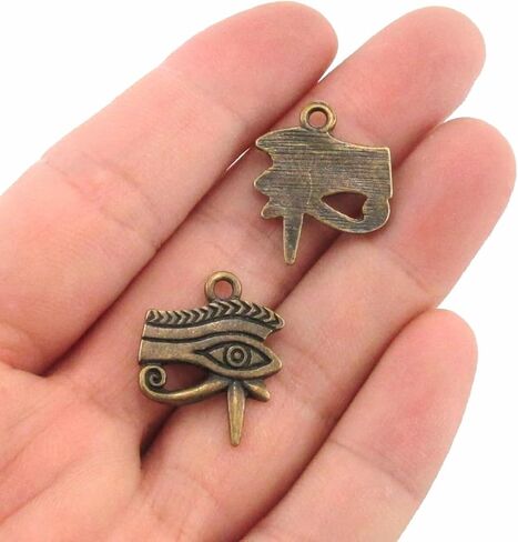 10pcs Antiqued Bronze Egyptian Charms – Ankh, Eye of Ra, Cleopatra, Isis, Anubis – Jewelry Making and Craft Supplies in Saudi Arabia