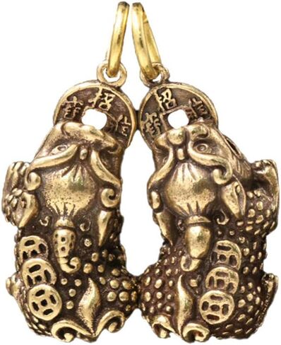 Healifty Pixiu Keychain Pendant - Antique Brass Chinese Feng Shui Charm for Good Luck and Wealth Perfect for Keychains Bags and Diy Crafts - 2Pcs in Saudi Arabia