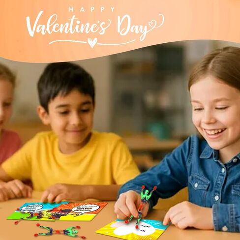 28 حزمة من النينجا الرجالي لتسلق الجدران في عيد الحب مع مجموعة بطاقات هدايا للأولاد، ألعاب تخفيف التوتر لصالح حفلات الأطفال، جوائز تبادل الفصول الدراسية، بطاقات تهنئة بعيد الحب in Kuwait