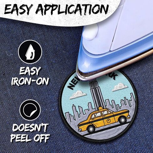 New York State Patch for Clothes City Skyline Statue of Liberty – Embroidered Iron on Patch for Backpack Jacket - Fabric Patches for Clothes Souvenirs & Gifts for Travelers ID45095 in Saudi Arabia