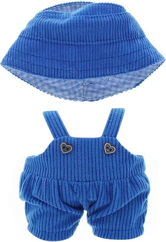 Etistta 6.7 inch Doll Clothes with Hat, Corduroy Bib Pants Overalls for 17cm Doll Accessories Outfits (Blue) in Saudi Arabia