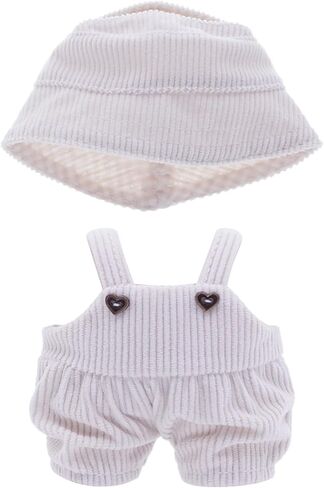 Etistta 6.7 inch Doll Clothes with Hat, Corduroy Bib Pants Overalls for 17cm Doll Accessories Outfits (Blue) in Saudi Arabia